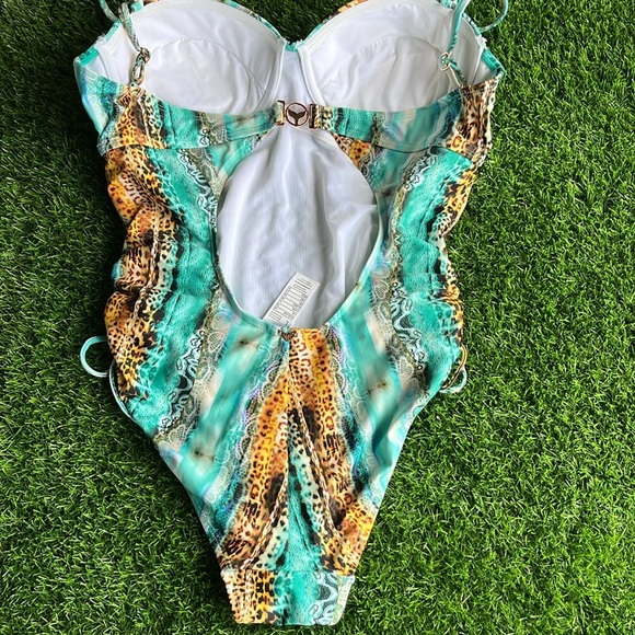 LISA BLUE One Piece Swimsuit size 10 - Picture 3 of 8